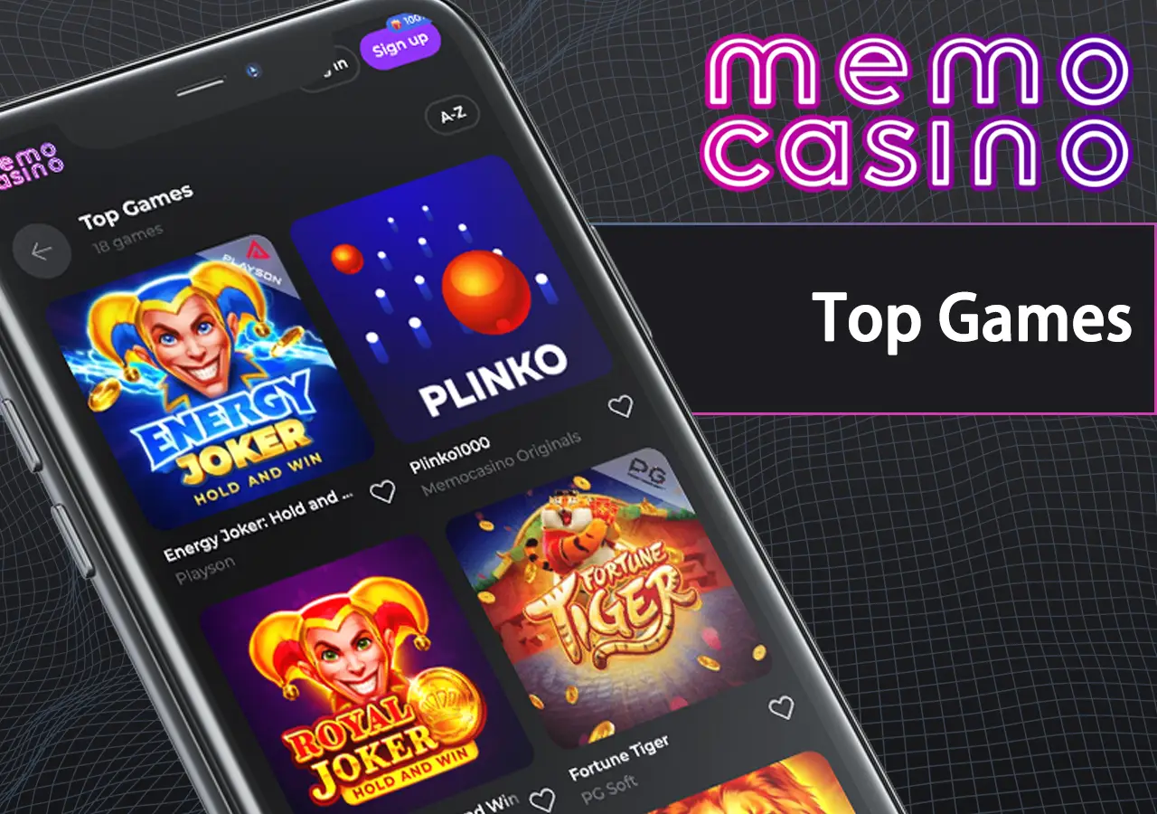 Top Games at Memo Casino UK