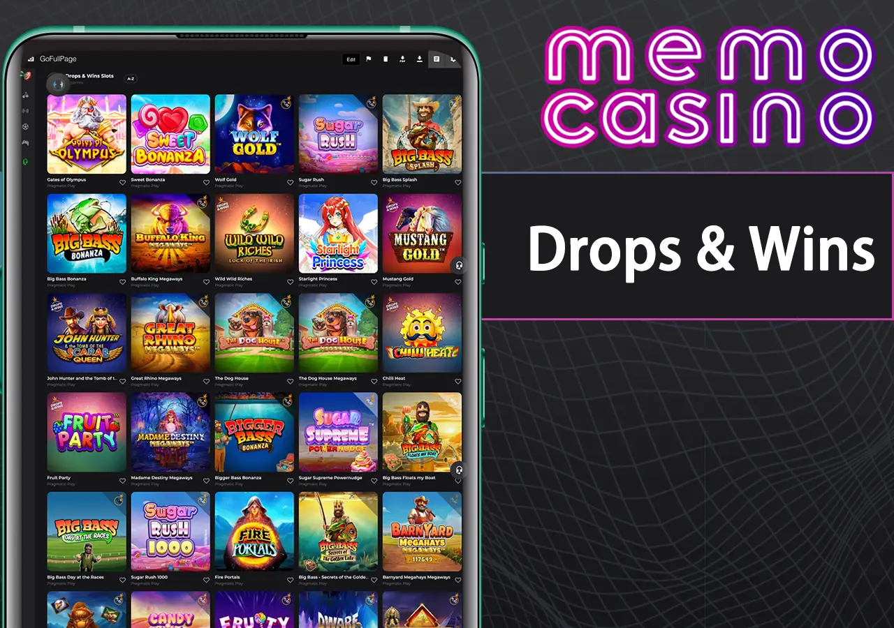 Drops & Wins Slots Memo