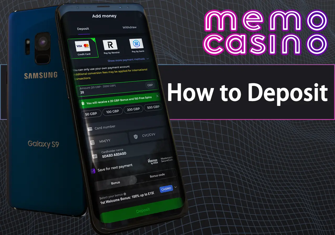 Deposits at Memo Casino